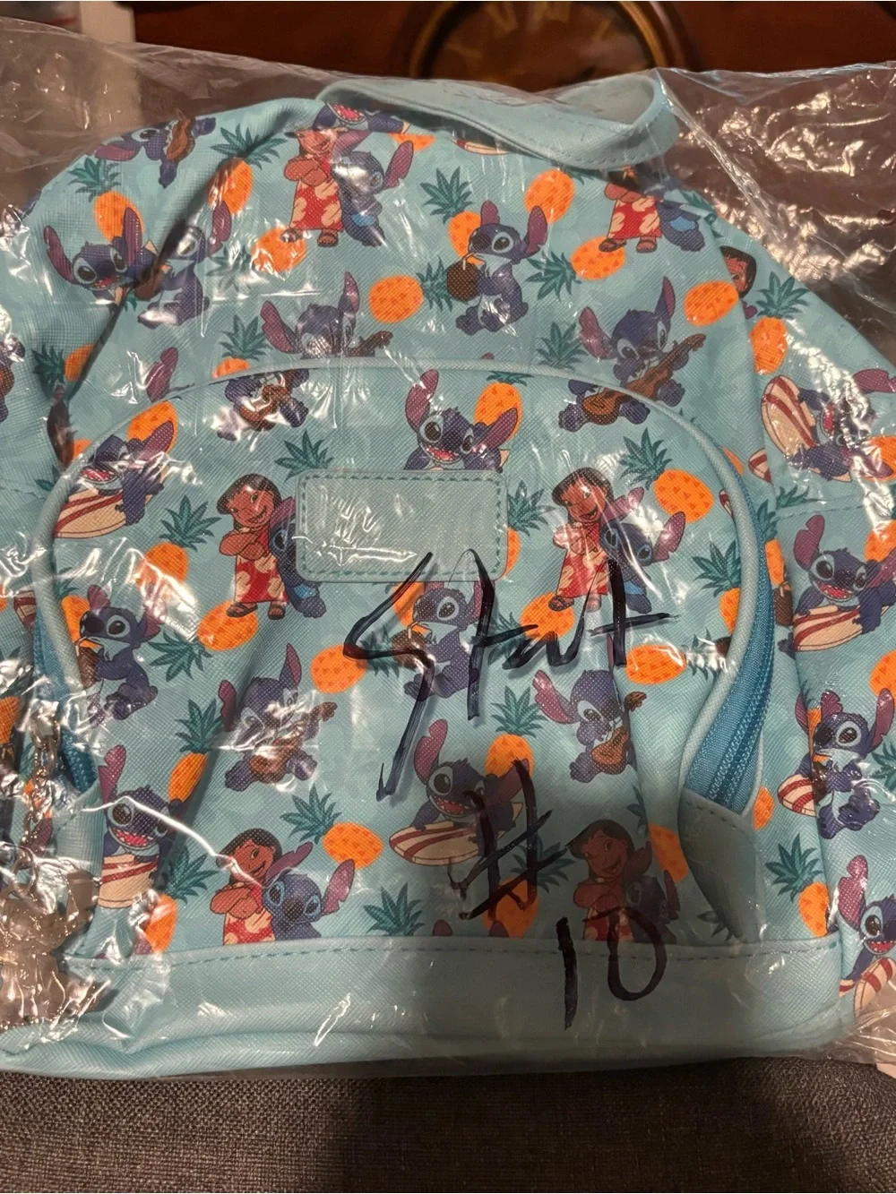 Disney Lilo & Stitch Kids Blue Printed Mini Backpack. New